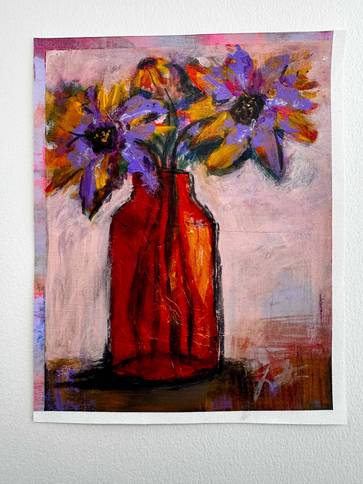 A Little Loud for the Room original mixed-media floral painting