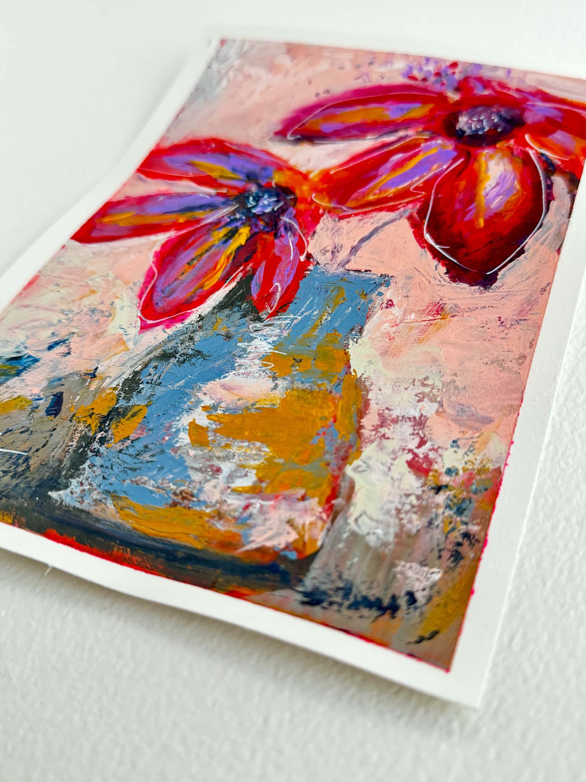 The Flowers Were Not Consulted original mixed-media floral painting