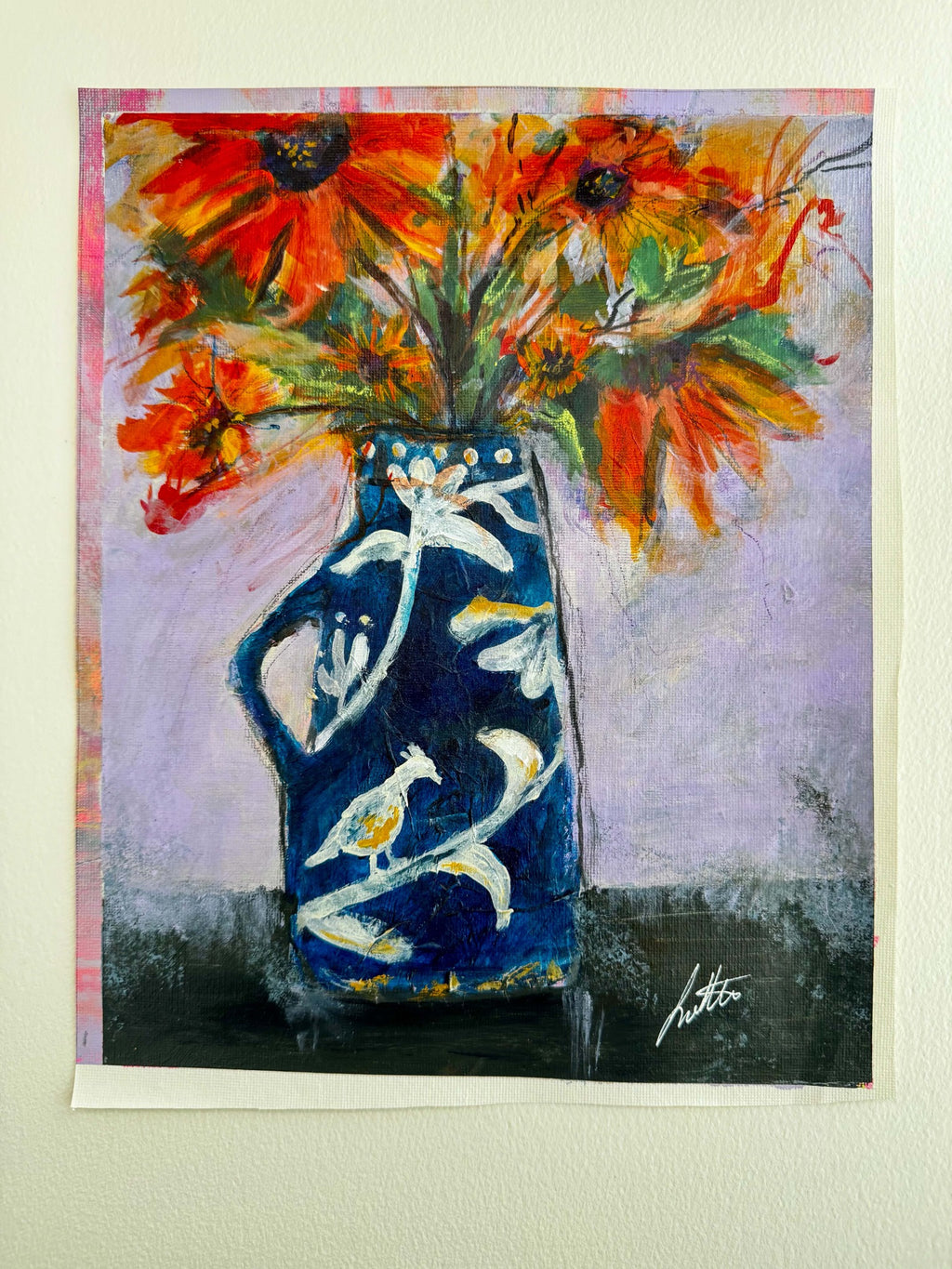 Nobody Asked Them to Be Subtle original mixed-media floral painting