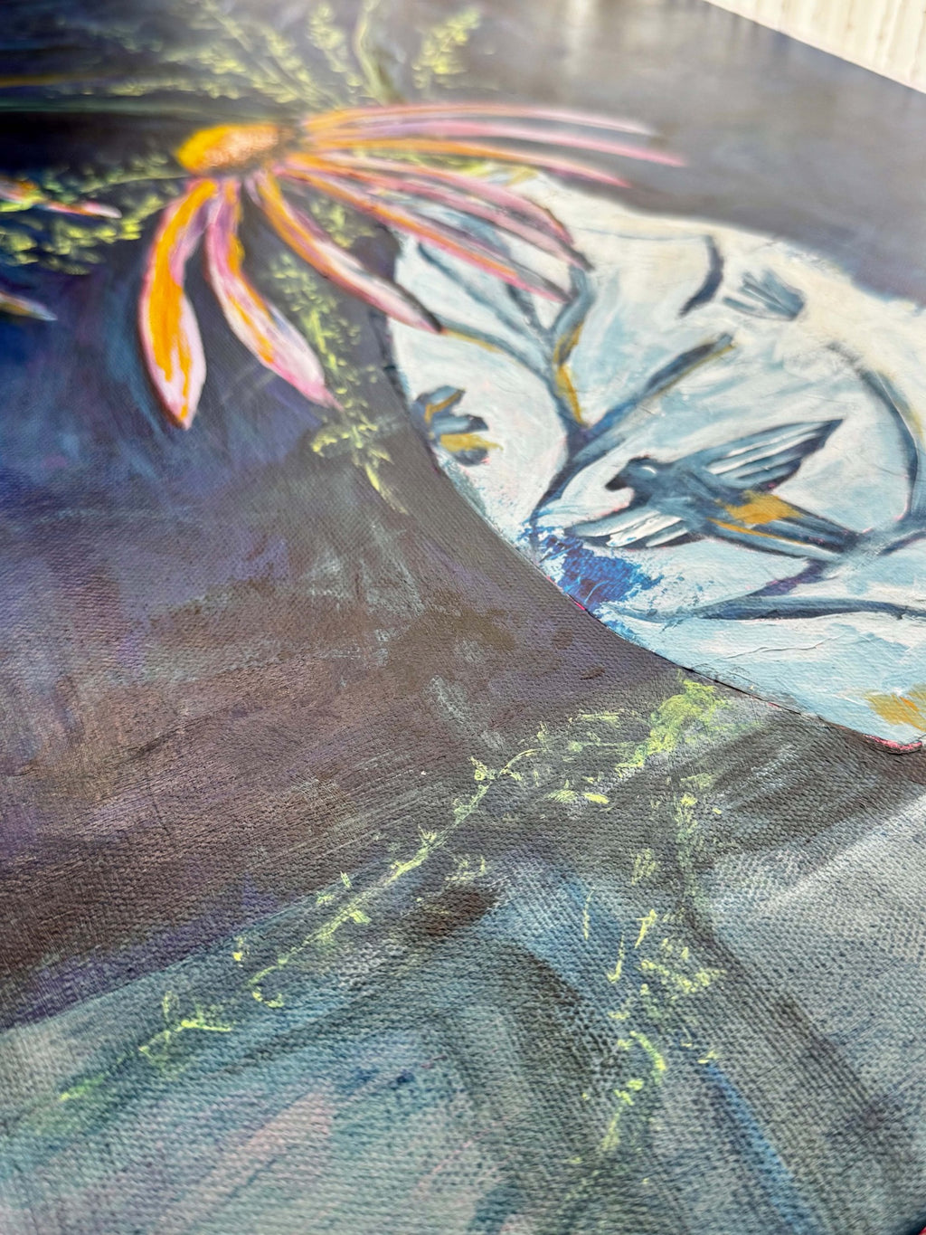 They Refused to Behave cornflower and bird vase detail