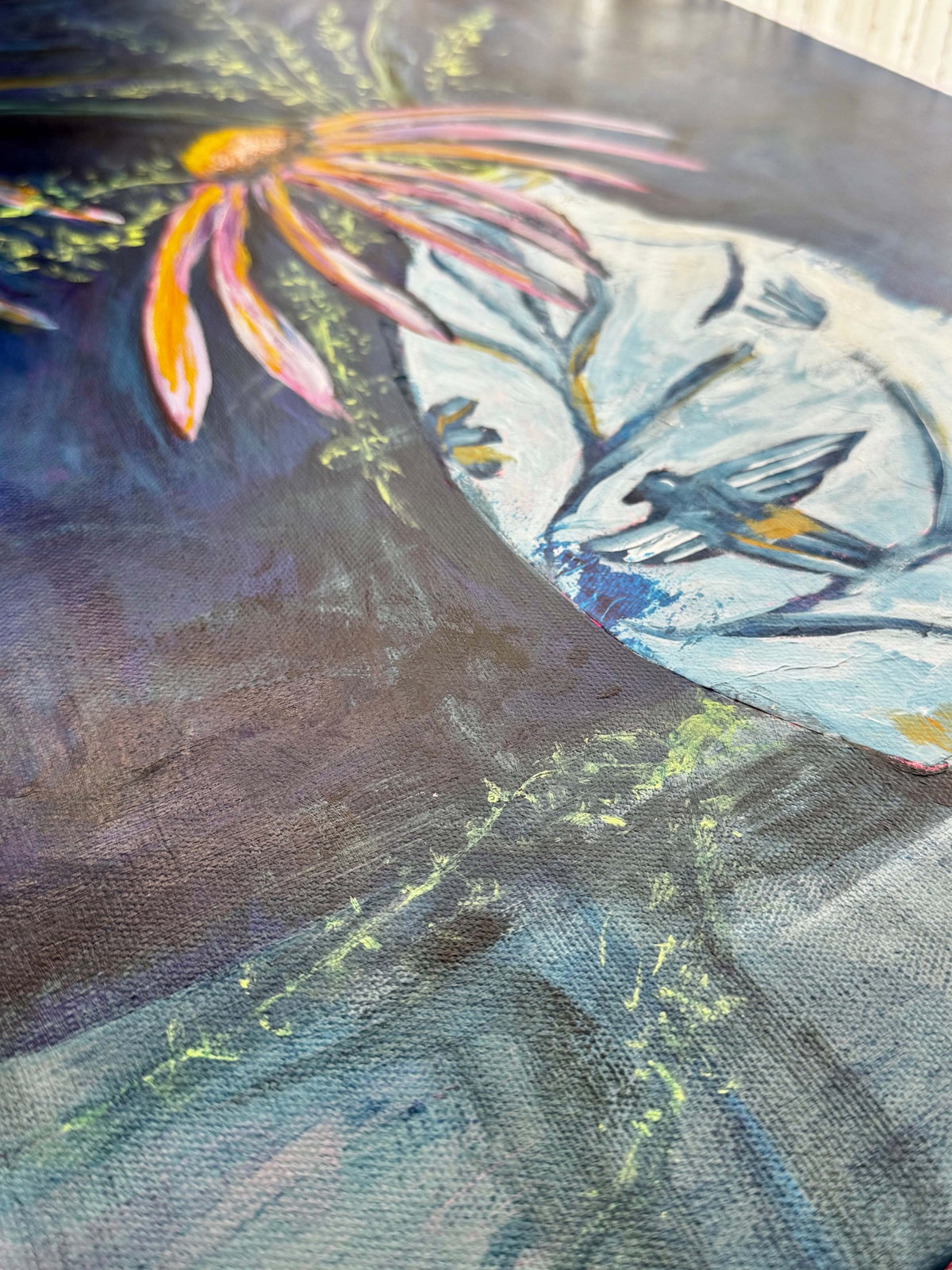 They Refused to Behave cornflower and bird vase detail