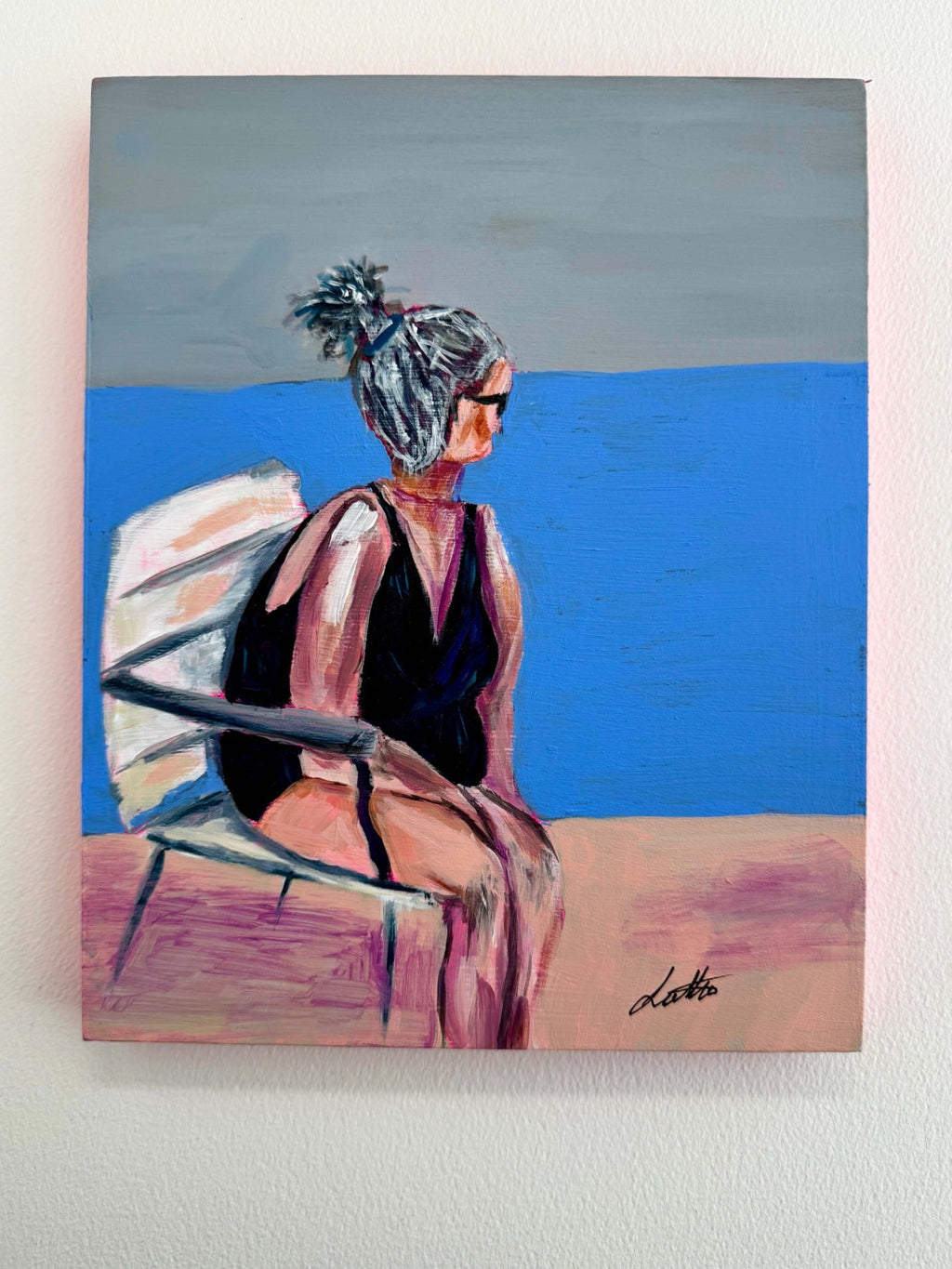 She Wasn't Going Anywhere, original Kitty Hawk figure painting by Loretta Kennedy