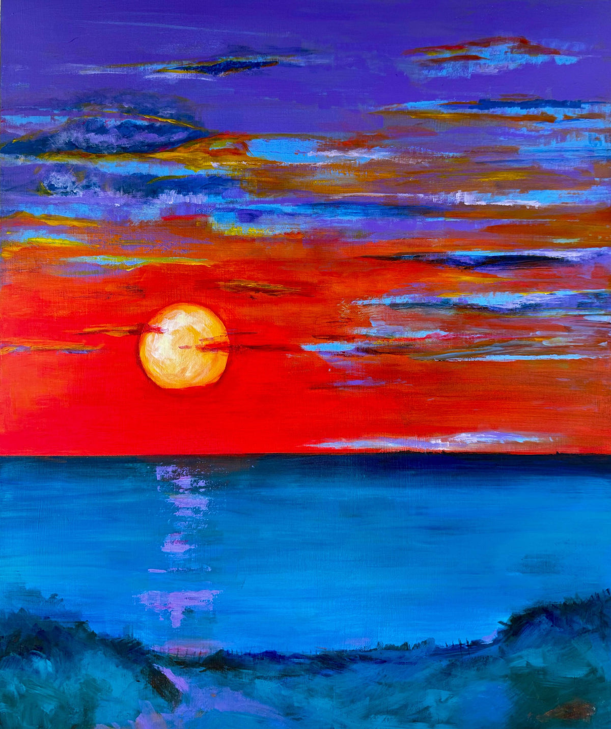Sunset at Jockey’s Ridge original painting by Loretta Kennedy